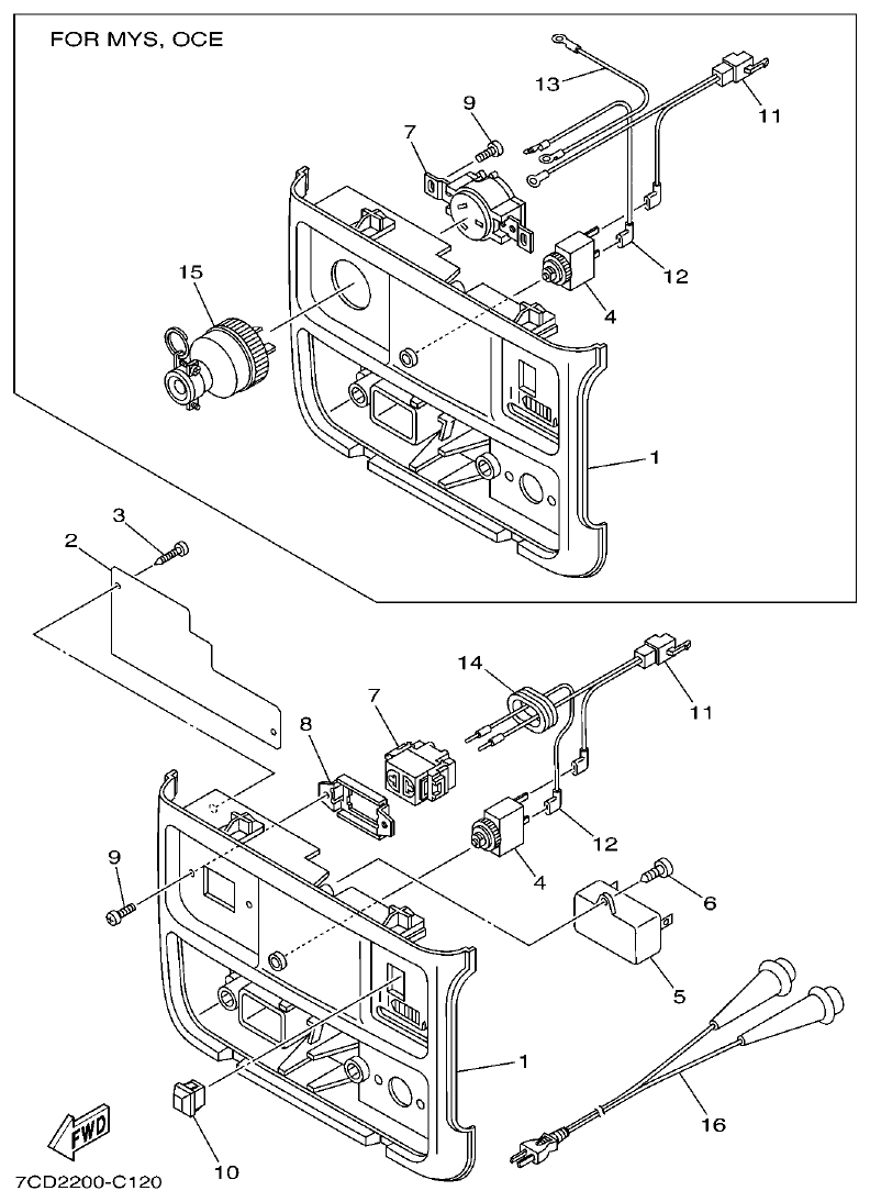 Yamaha ET6 CONTROL BOX parts diagram