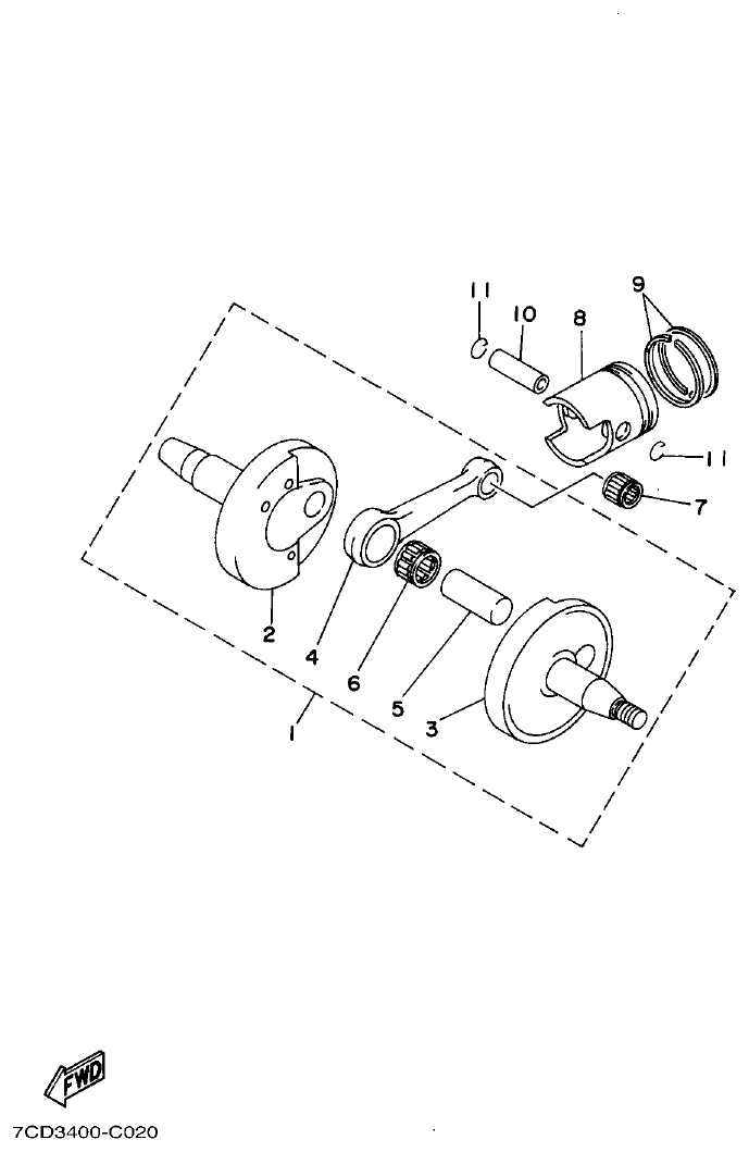 Yamaha ET6 CRANKSHAFT & PISTON parts diagram