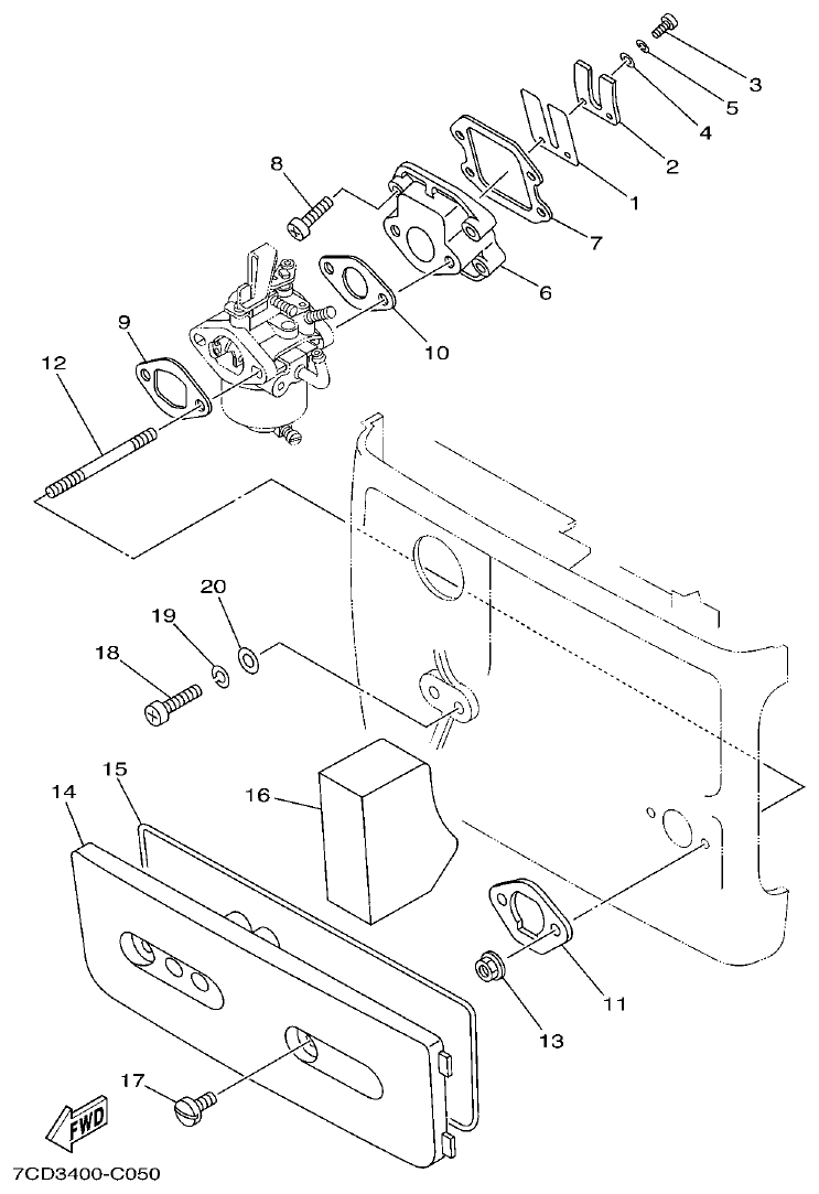 Yamaha ET6 INTAKE parts diagram