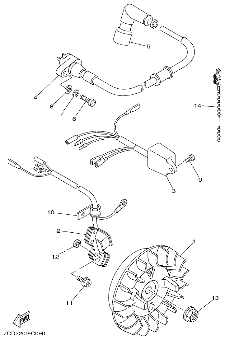 Yamaha ET6 MAGNETO parts diagram