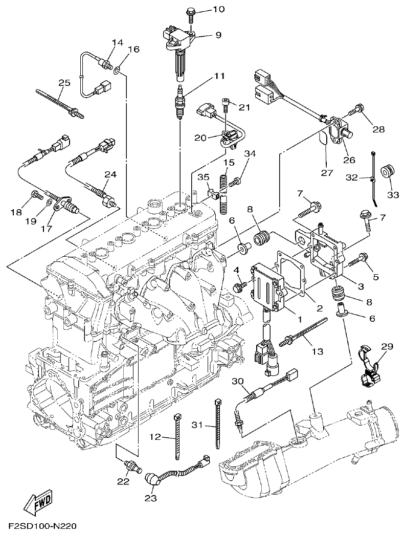 Yamaha F3J8 ELECTRICAL 2 parts diagram
