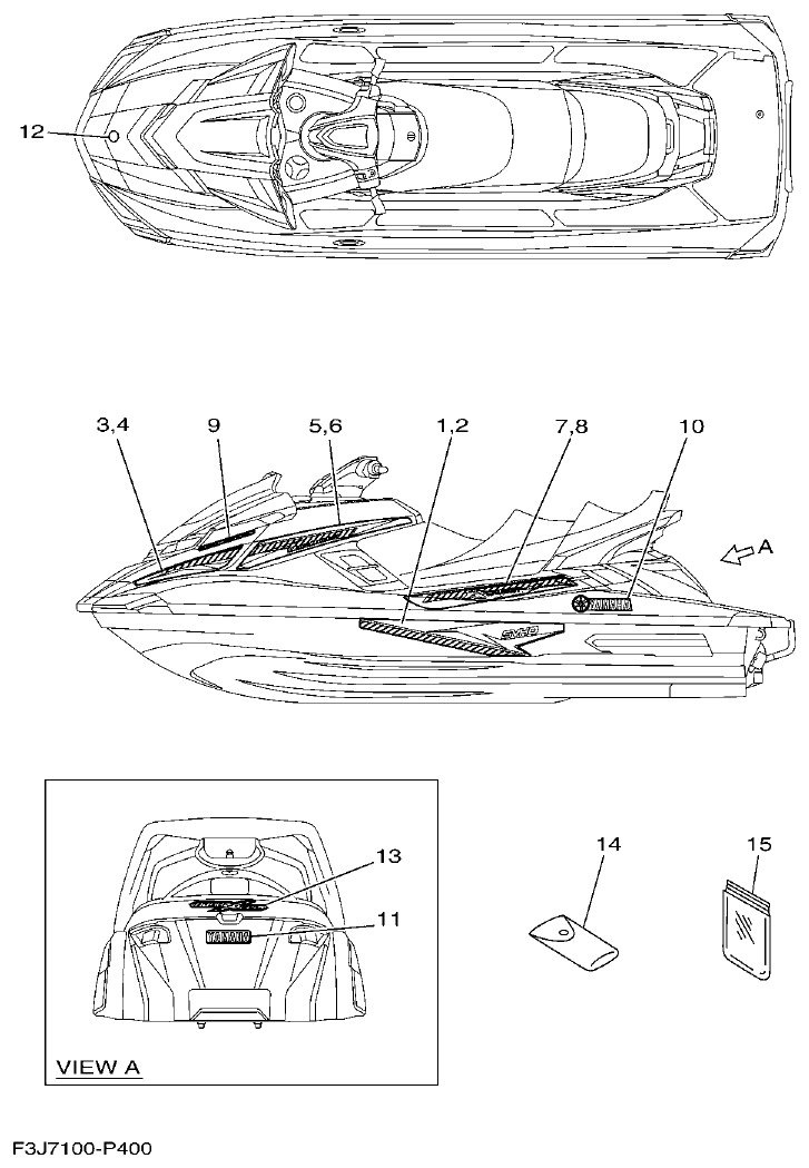 Yamaha F3J8 GRAPHICS parts diagram