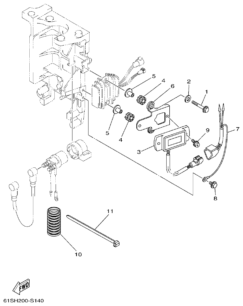 Yamaha FT50CET, FT50CEHD ELECTRICAL 3 parts diagram