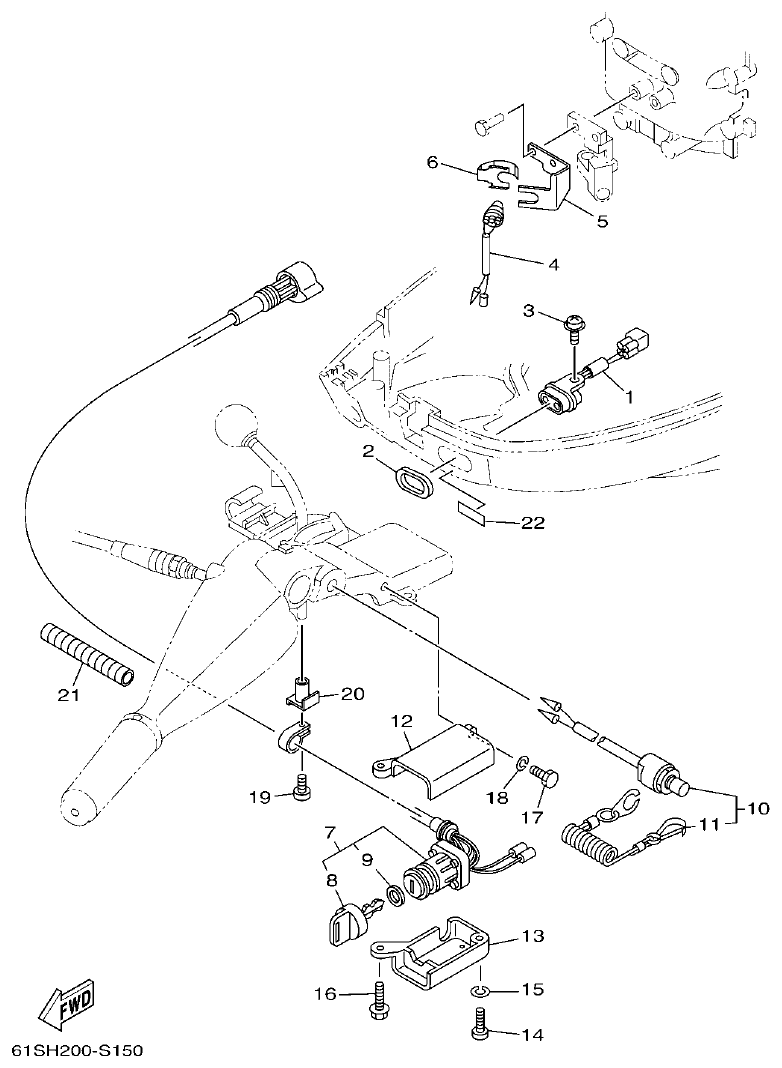 Yamaha FT50CET, FT50CEHD ELECTRICAL 4 parts diagram
