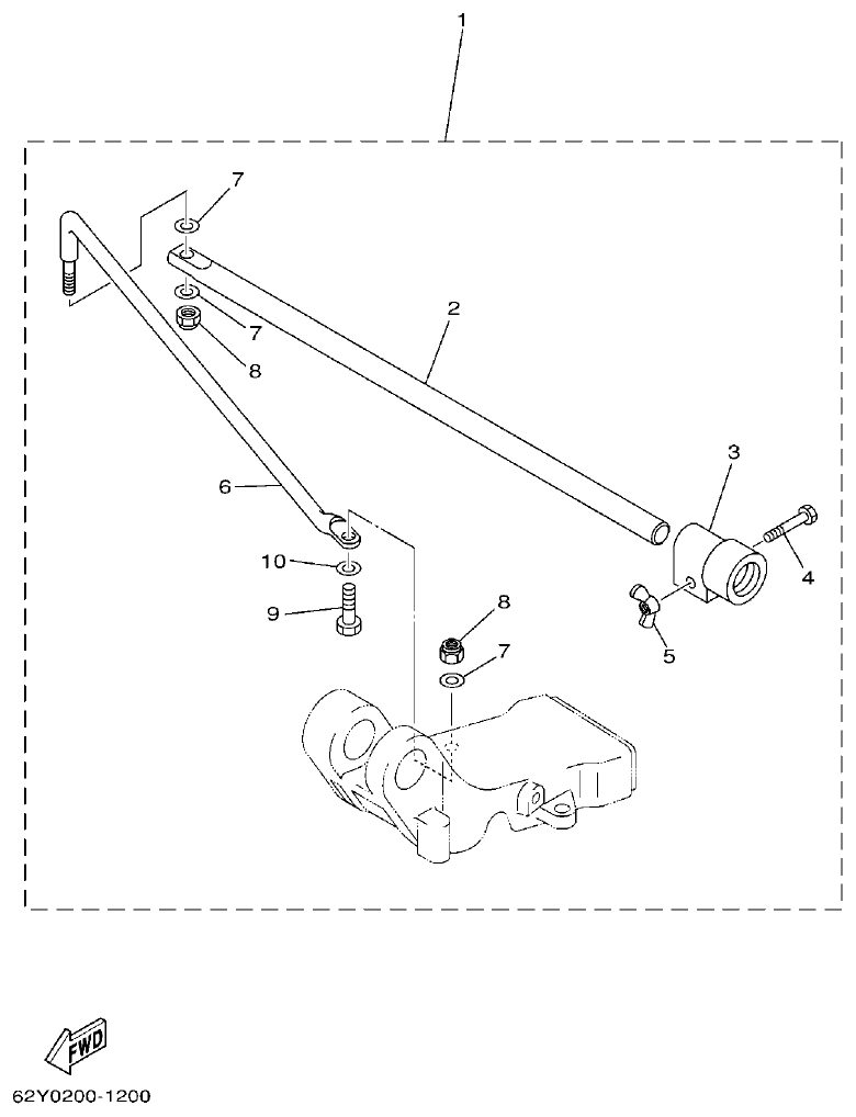 Yamaha FT50CET, FT50CEHD STEERING FRICTION parts diagram