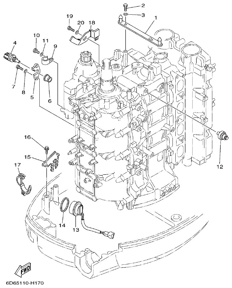 Yamaha F80BET, F100DET ELECTRICAL 4 parts diagram