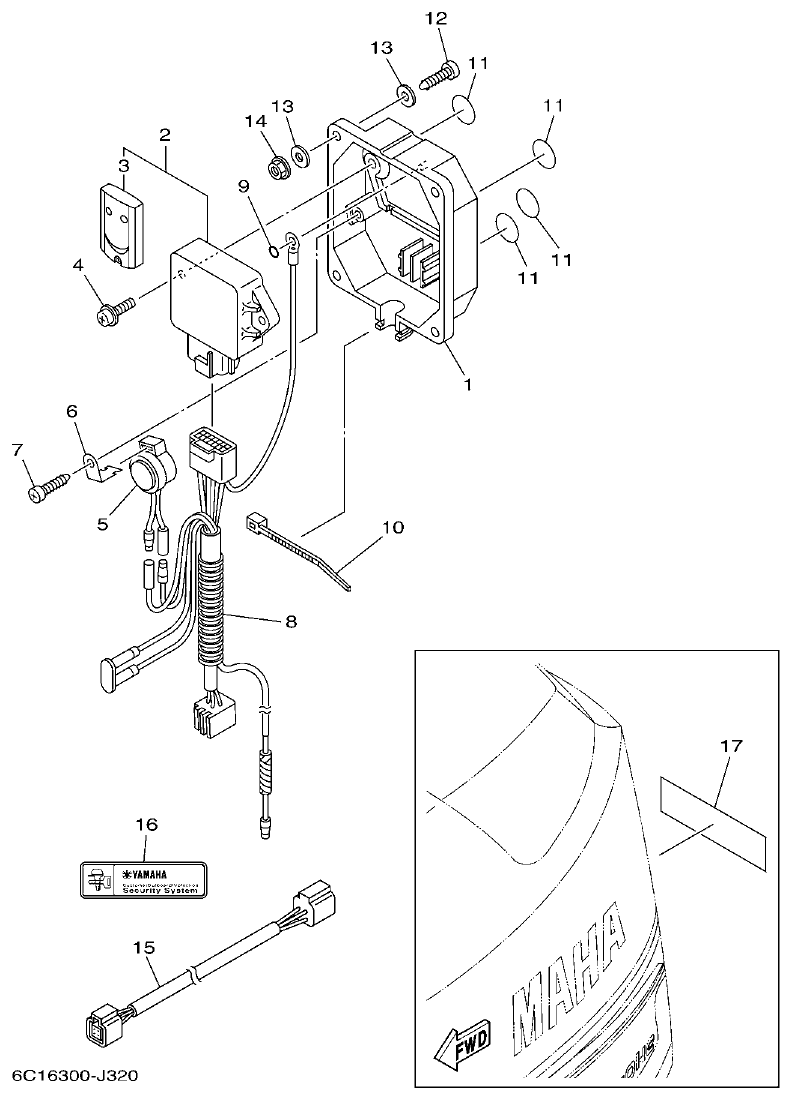 Yamaha F80BET, F100DET OPTIONAL PARTS 2 parts diagram