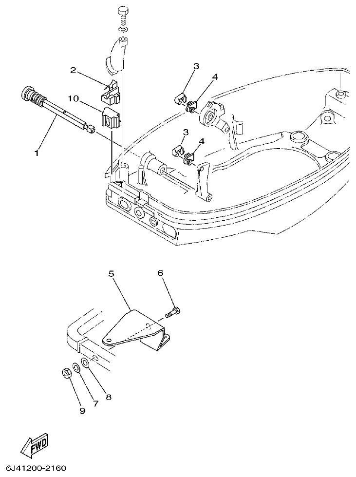 Yamaha 40G, 40J CONTROL 2 parts diagram