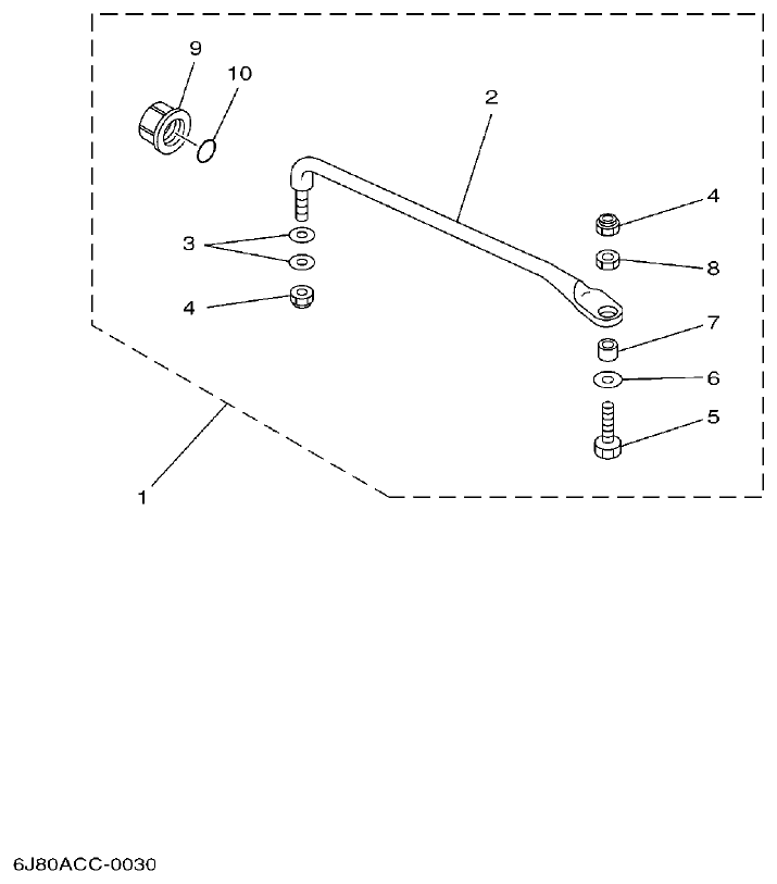 Yamaha 40G, 40J STEERING GUIDE parts diagram