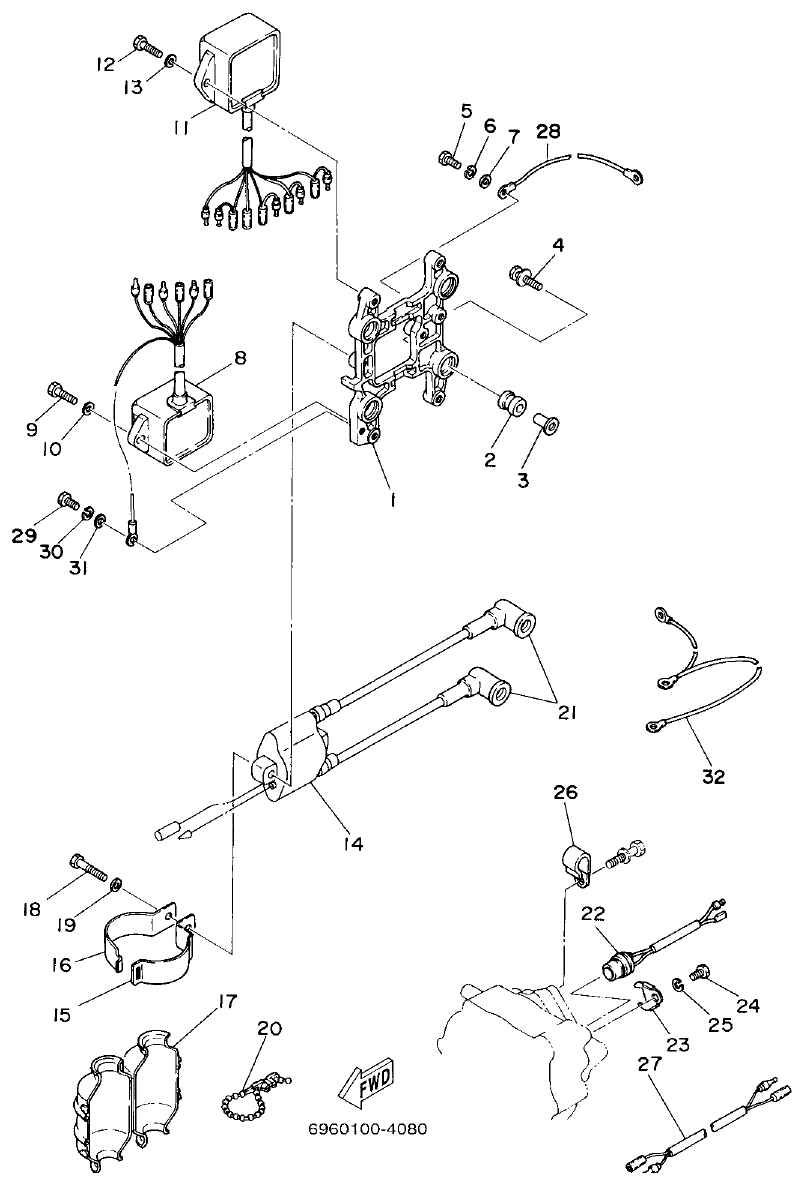 Yamaha E48C, E55C, 55B, E48CMH, E55CMH ELECTRICAL 3 parts diagram