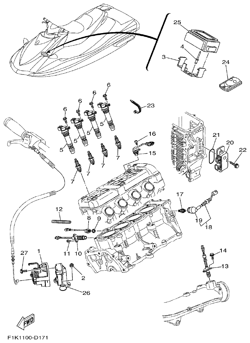 Yamaha F1KC ELECTRICAL 2 parts diagram