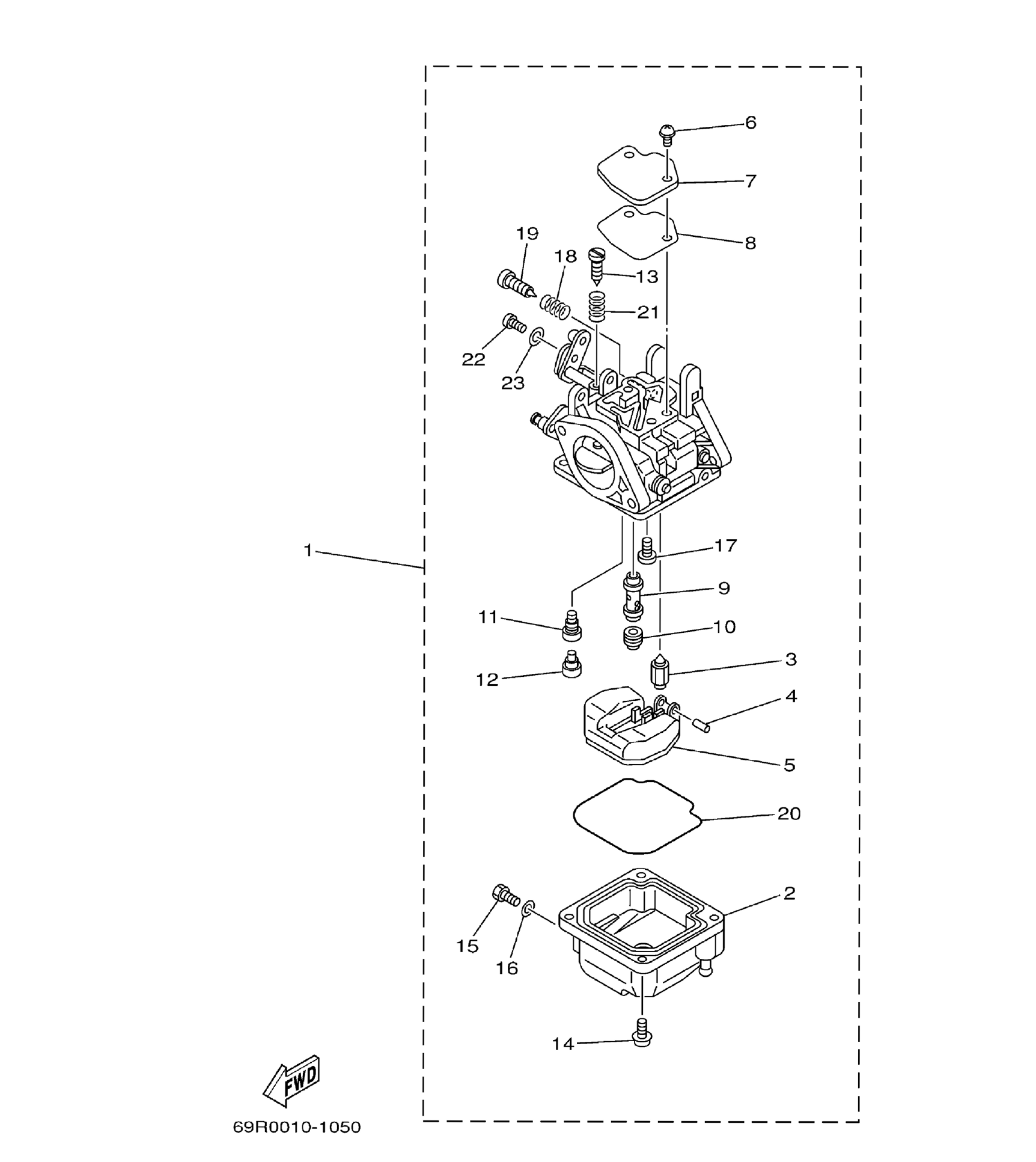 Yamaha E25B / E30H 2002 outboard parts & diagrams – section 5 CARBURETOR parts diagram