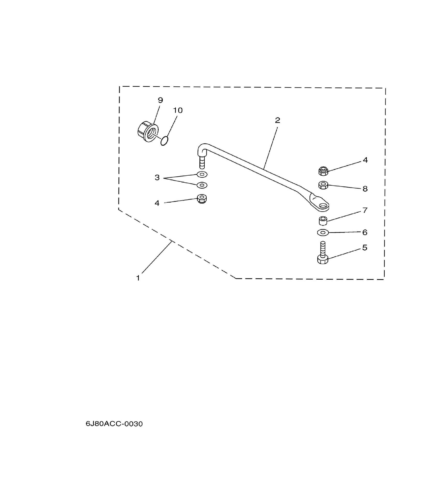 Yamaha E25B / E30H 2002 outboard parts & diagrams – section 23 STEERING GUIDE parts diagram