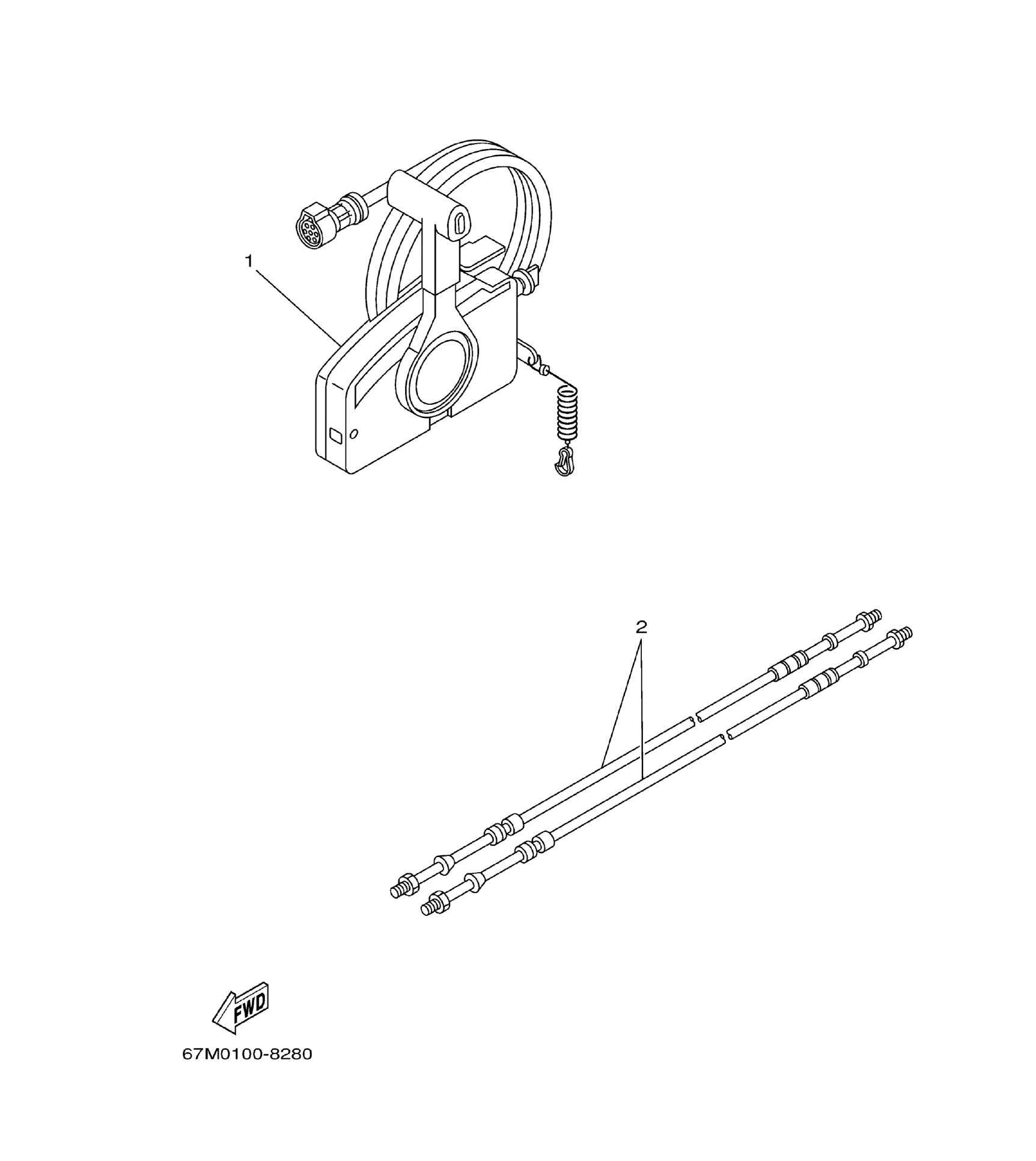 Yamaha E25B / E30H 2002 outboard parts & diagrams – section 24 REMOTE CONTROL BOX parts diagram
