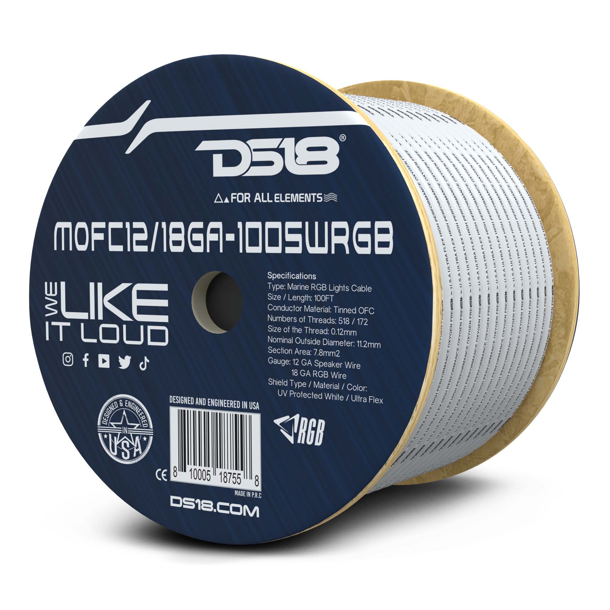 mofc1218ga-100 18-GA LED RGB and 18-GA Speaker Wires Marine Grade Tinned 100% Copper OFC -100 Feet thumbnail 4
