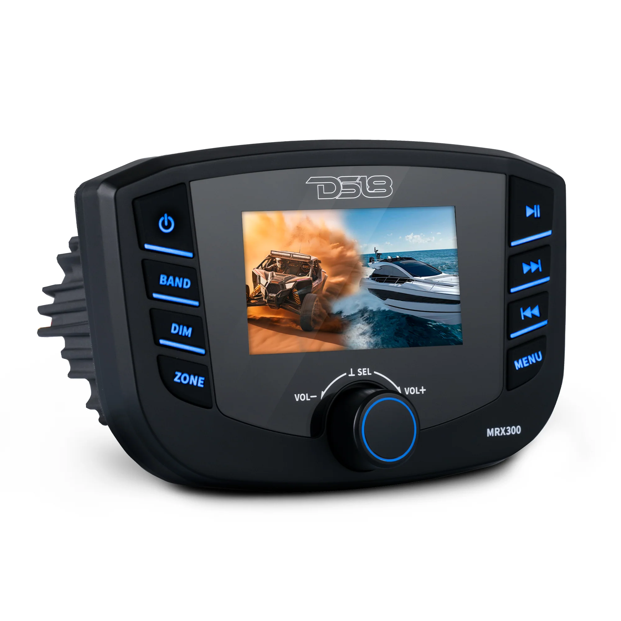 mrx300 Marine Headunit TFT screen , 3 Zones, 4 volts Output, BT, RDS 4X50 Watts