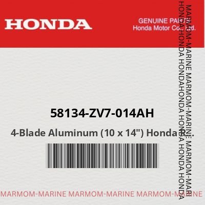58134-zv7-014ah 4-Blade Aluminum (10 x 14") Honda RH Propeller