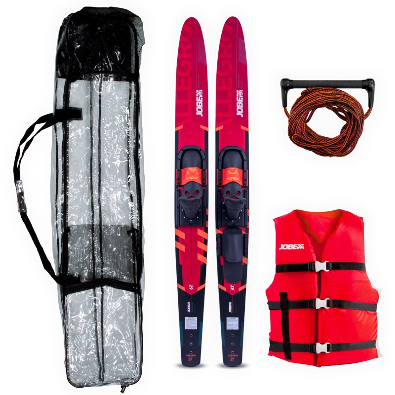 Jobe skis-allegre67 - Jobe Allegre 67" Combo Waterskis Package Red