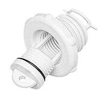16691 Drain Socket, Round, w/Captive Plug, Ø46mm, White