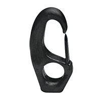 16795 Snap Hook w/Eye Ø15x55mm, f/Ø8mm Cord, Polyam. Black