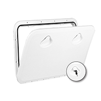 196347 TOP LINE Hatch w/Lock, White, 460x525mm