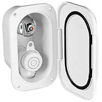 196412 Case w/Shower &MixerTap, 5m Hose, Lid w/Gasket, Cream