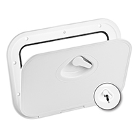 196815 MID LINE Hatch w/Lock, White, 278x378mm