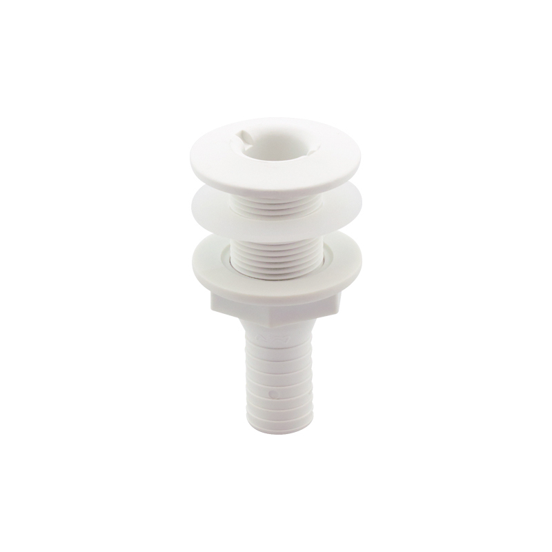 198225 Thru-Hull Fitting 3/4'', w/Hose Barb Ø19mm & Washer, White, ISO