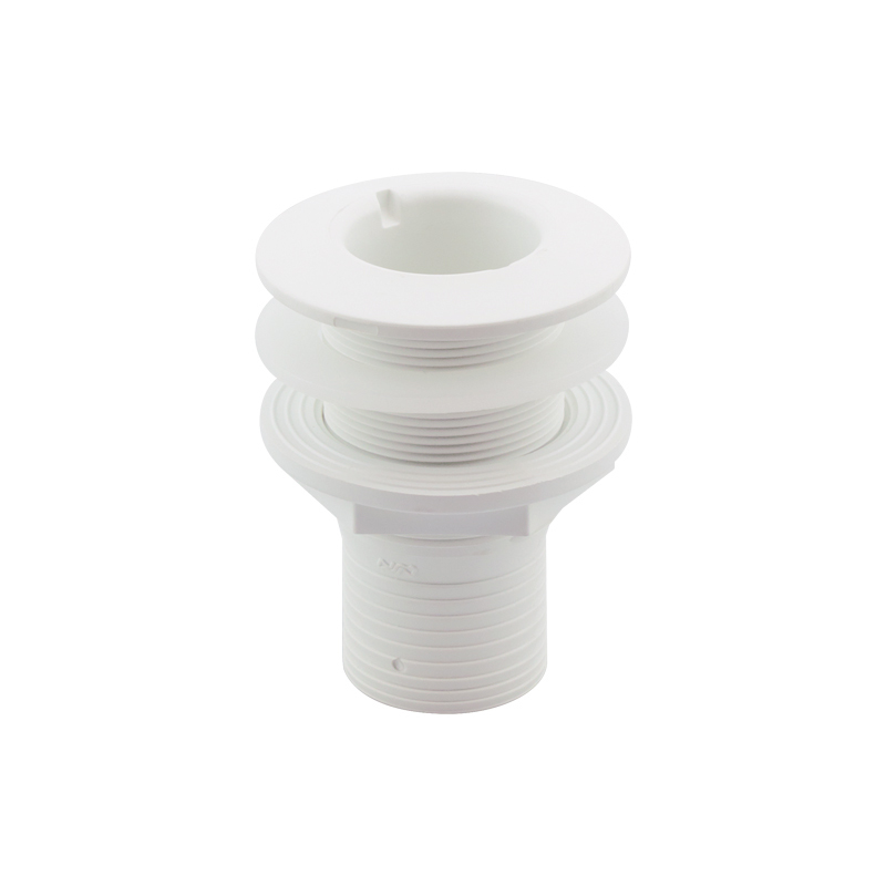 198231 Thru-Hull Fitting 2'', w/Hose Barb Ø51mm & Washer, White, ISO