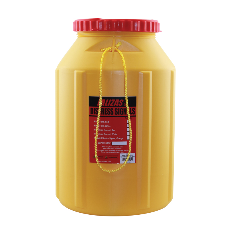 198265 LALIZAS Storage Bottle for Distress Signals/Pyrotechnics 12L,Yellow