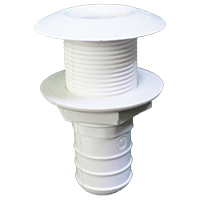 23669 Thru-Hull Easy Mount 3/4'', for Hose Ø20mm, White
