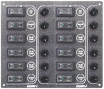 31300 Switch panel ''Sp12 Ultra'', 12 waterproof switches, Inox 316, charcoal, 12/24V