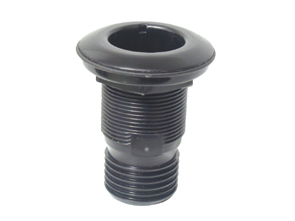 31351 Thru-Hull w/Fl.Flange,1 7/8'', for Ø39mm Hose, Black