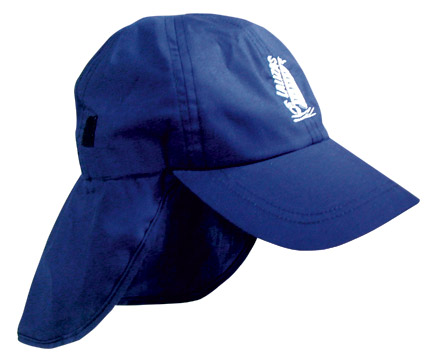 40557 Sailing Cap with Protective Neck Cover, Adult, Blue