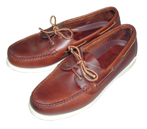 40562 Deck shoes ''Skipper'' brown leather/white sole No37
