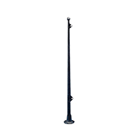 43226 Flag Staff, w/Vert. & Horiz. Base, L.290mm, Black