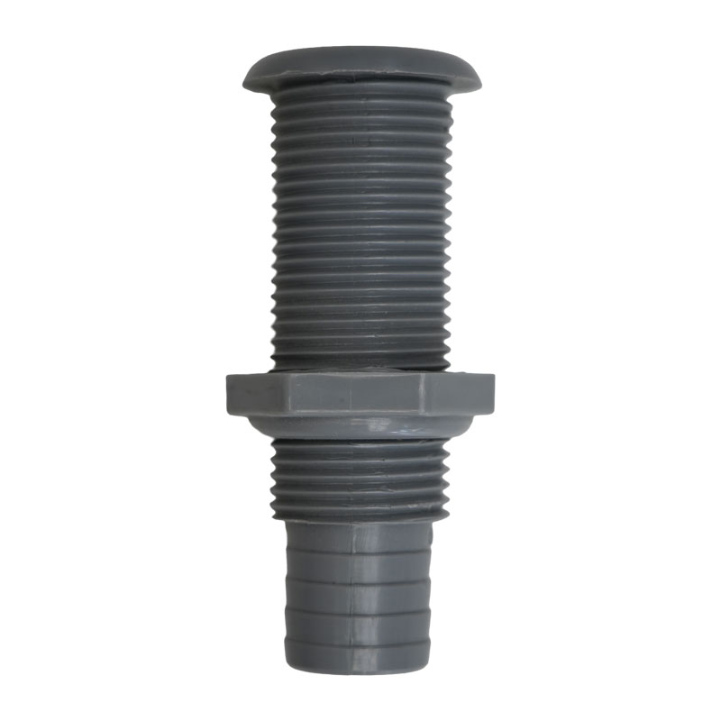 43509 Thru-Hull w/St.Flange, 7/8'',w/Hose Barb Ø25mm, Grey