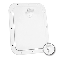 45166 Inspection Hatch w/Rem.Cover& Lock, White, 306x356mm