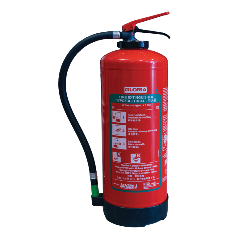 70416 LALIZAS Fire Extinguisher PFAS Free Foam,6L,Cartridge Operated,w/wall bracket, SOLAS/MED(EN,GR,CN )