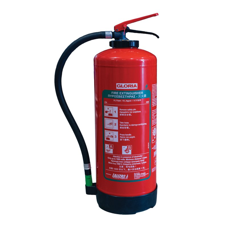 70417 LALIZAS Fire Extinguisher PFAS Free Foam,9L,Cartridge Operated,w/wall bracket, SOLAS/MED(EN,GR,CN)
