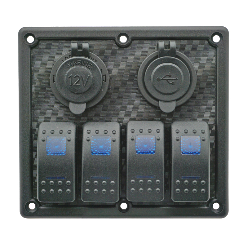 70428 Rocker Switch Panel with LED, 12V/24V, (4 Rockers)