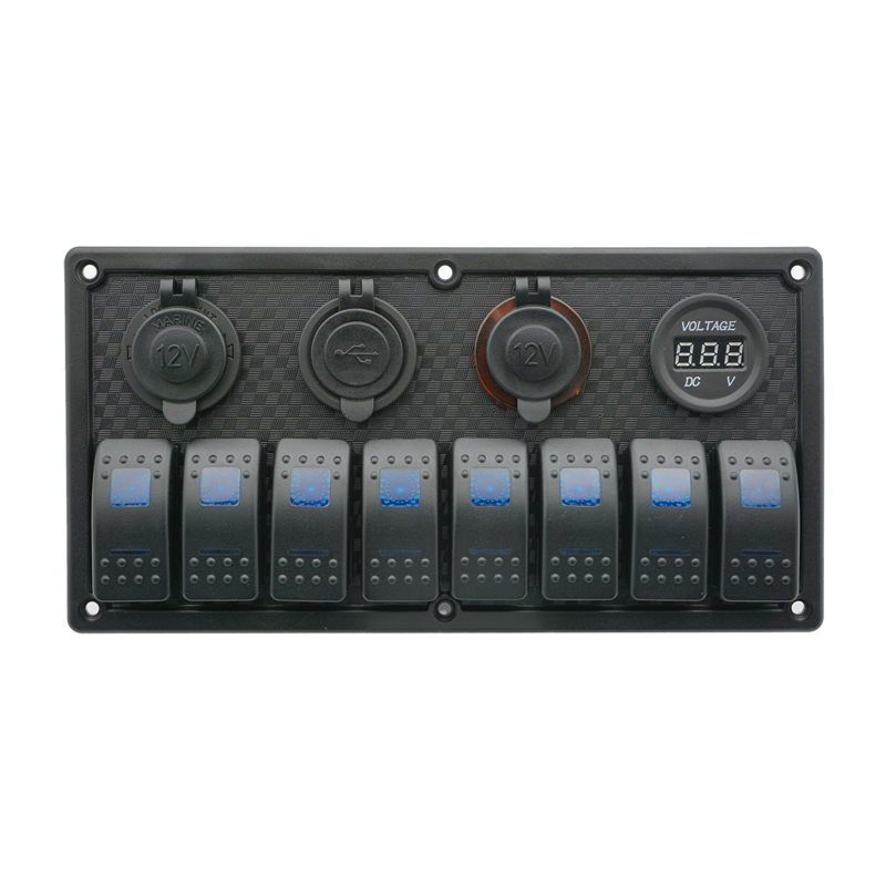 70432 Rocker Switch Panel with LED, 12V/24V, (8 Rockers)