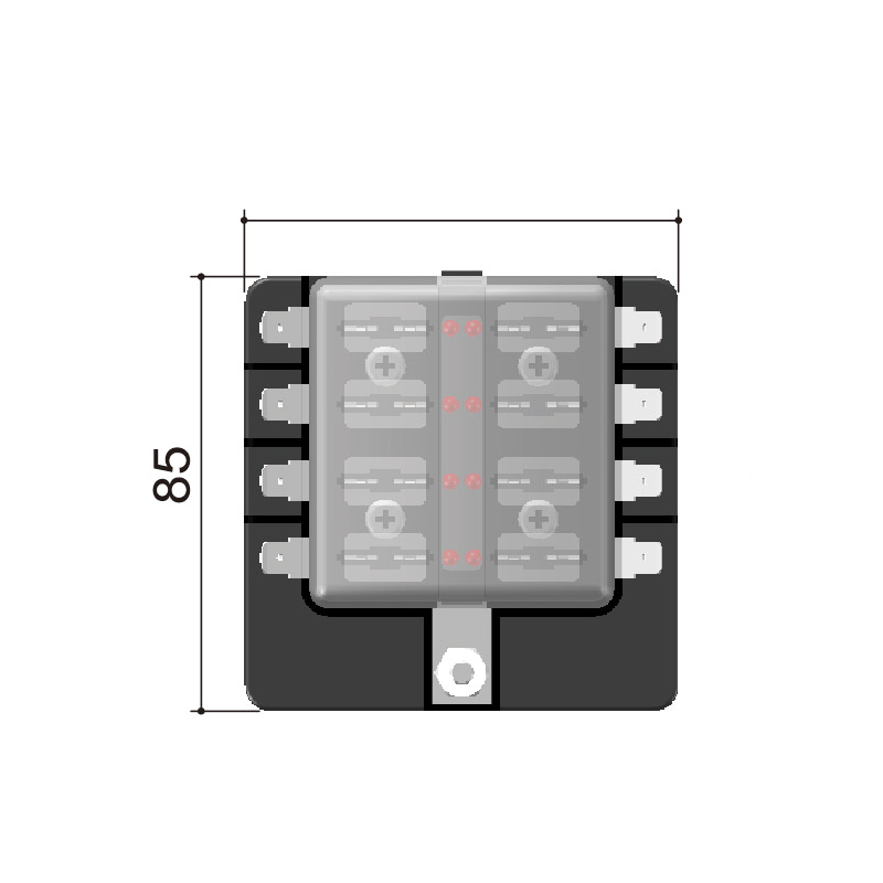 70434 Standard Blade Fuse Holder Box for 8 Fuses, Screw Connection