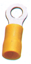 70470 Ring Connector, Diam. 5,3mm, yellow, for 2,5-6mm2 wire (15 pcs)