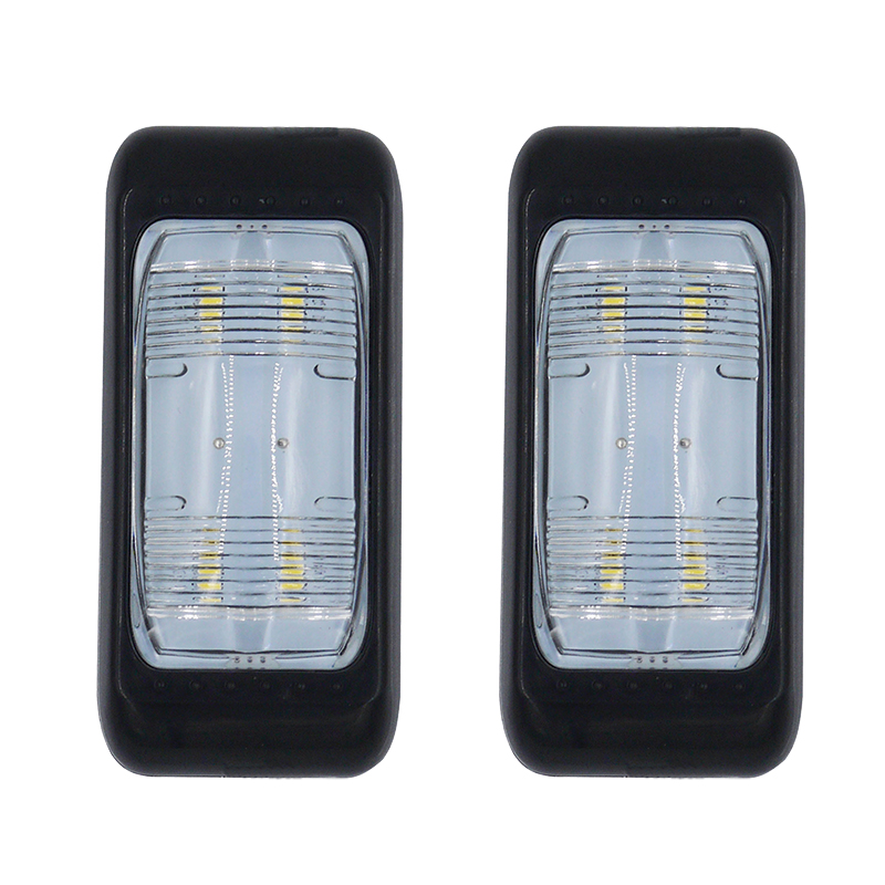 71237 Dome Light / Trailer Light, 4 LEDs, 12V&28V, black (2 pcs set)