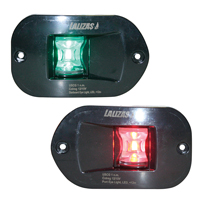71315 FOS LED 12 Starboard & Port Lights 112,5°, Side & Flush mounted, Set, with black housing