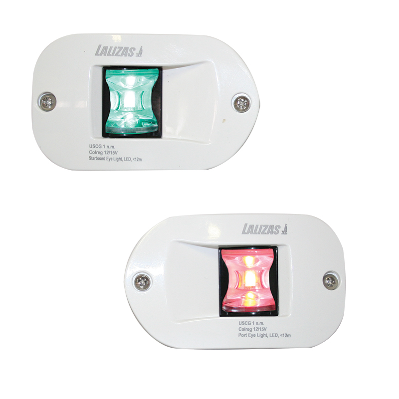 71316 FOS LED 12 Starboard & Port Lights 112,5°, Side & Flush mounted, Set, with white housing