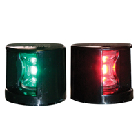 71317 FOS LED 12 Starboard & Port Lights 112,5°, Deck mounted, Set, with black housing