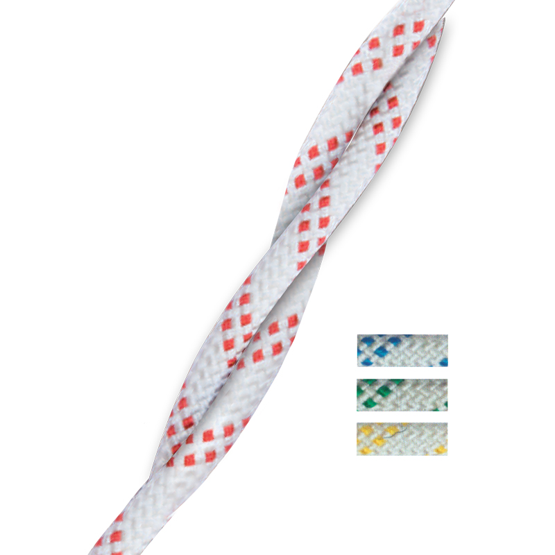 72240 CABO Cruising rope Halyard, Diam. 12mm, white with green braid