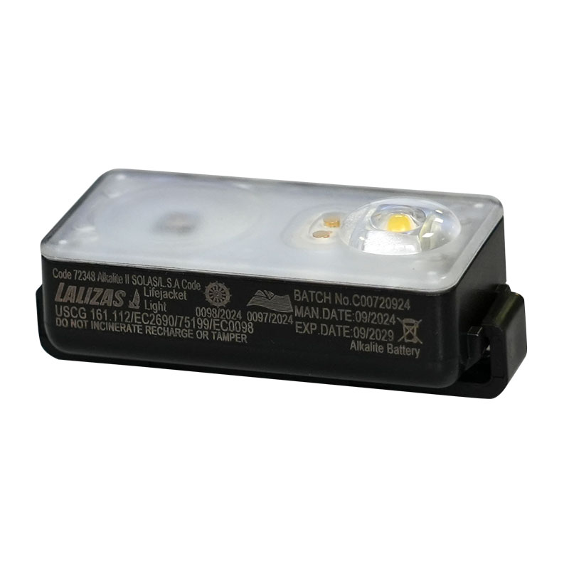 72348 LALIZAS Lifejacket LED flashing light "Alkalite II" ON-OFF water activated, SOLAS/MED/USCG-MER/TC